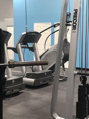 Our awesome cardio area with our treadmills and stair masters