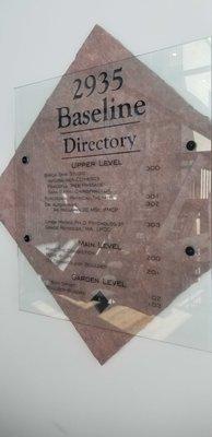 Building directory. We are on the top floor.