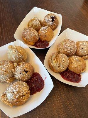 Aebleskivers can be eaten as a breakfast food or a dessert!