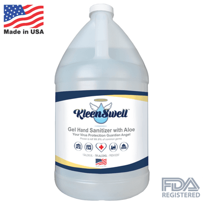 KleenSwell™ Gel Hand Sanitizer with Aloe, 70% Alcohol, 1-Gallon Jug, Made In The USA.