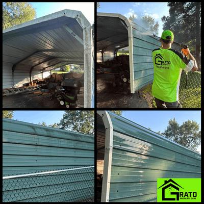 Carport cleaning! Pressure wash.