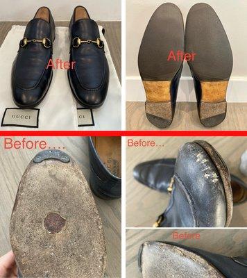 Gucci Jordaan Loafers: before and after