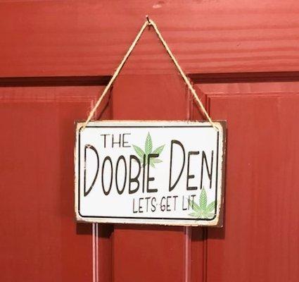 Door to Doobie Den Suite, a cannabis themed, 420 friendly nightly rental