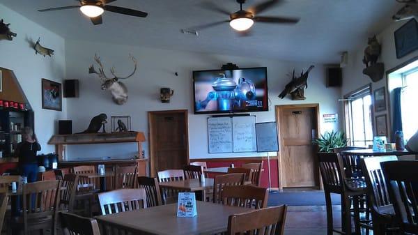 With big screen TV on one side and 2 over the bar, and 2 over by the pool tables. How great is that!