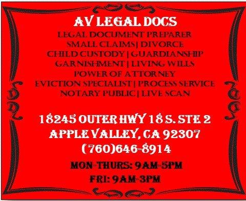 AV Legal Docs Notary Live Scan & Fingerprinting Services