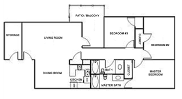 Three Bedroom Floor Plan