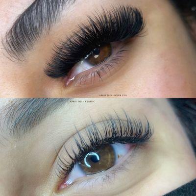 Classic Lashes Vs. Mega Volume Lashes