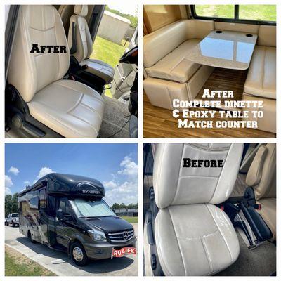 2017 Mercedes Sprinter - Complete Interior and Epoxy Painted the table top to match countertop.