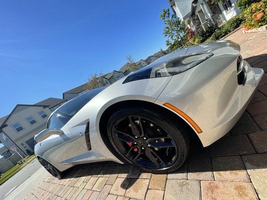 Exterior polish and sealant on this Corvette.