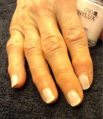 French CND Negligee pink & Studio White.