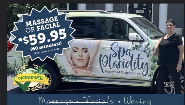 $59.95 Introductory Rate 60 Minute Massage or 60 Minute Facial