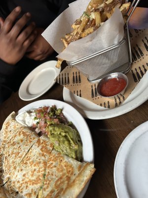 Third Avenue Quesadilla, Parmesan Truffle Fries