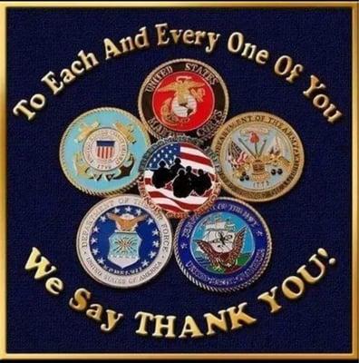 We value our  military and offer an active duty discount and we extend that to Police, Fire Fighters, And EMT!  Thank you!