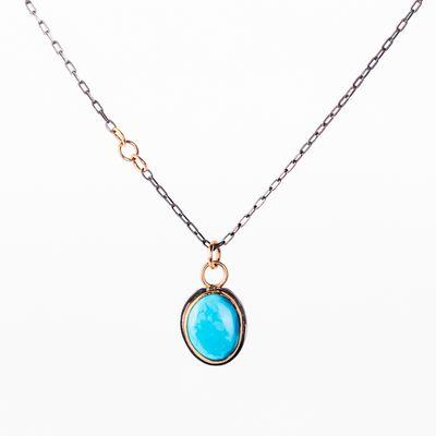 Turquoise with Gold & Sterling Silver Necklace