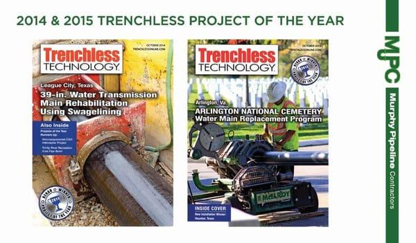 2015 & 2014 Trenchless Project of the Year Award Winner