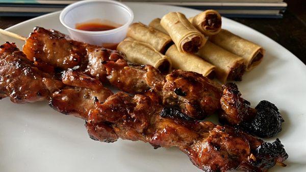 Pork BBQ & Chicken BBQ with Lumpiang Shanghai