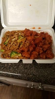 General Tso's with noodles