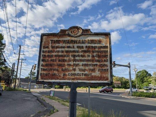 Warham Mill Historical Marker