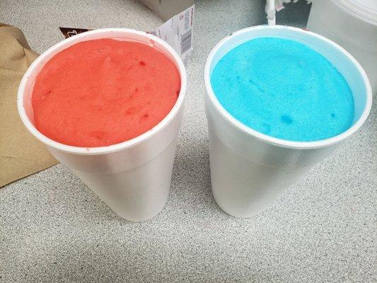 Cherry and Blue Raspberry Icees