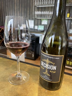 2018 Decision Pinot Noir at the Equality Vines Tasting Room in Guerneville.