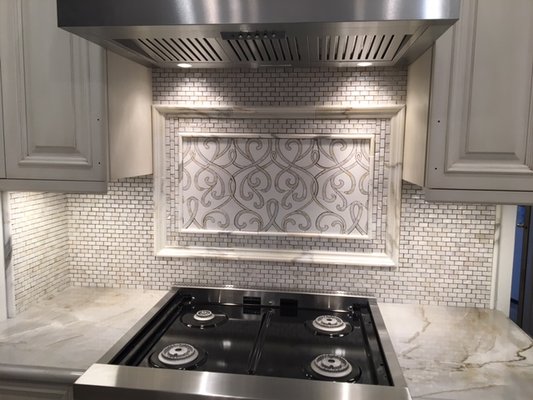 Recent kitchen backsplash designed by Joanne.