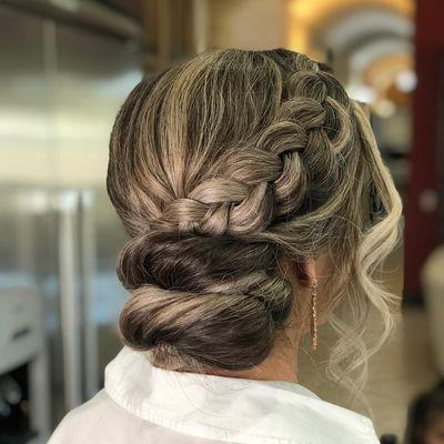 Low bun braid updo Hairstyle