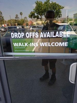 Walk-ins welcome but not allowed past the locked front door