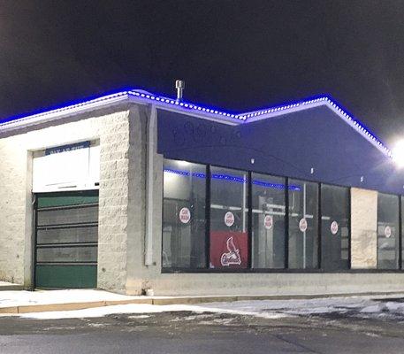 On-site, there's a drive-thru car wash.