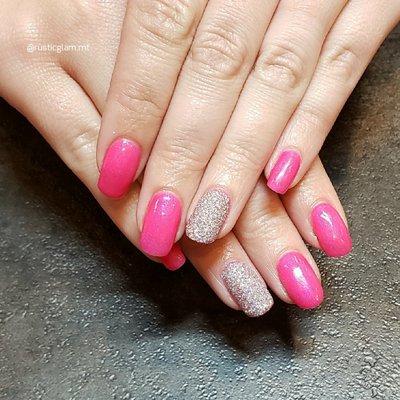 Bold Pink & Silver Sugar
Structured Soft Gel with sugared glitter