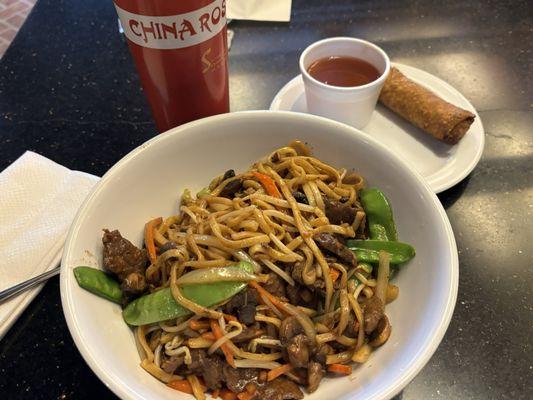 Beef Lo Mein Presentation was very nice unfortunately the beef was cold and didn't match the heat of the lo mein.