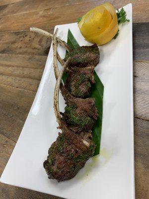 Petite lamb chops with chimichurri