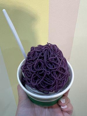 Black sesame soft serve w/ purple potato mont blanc