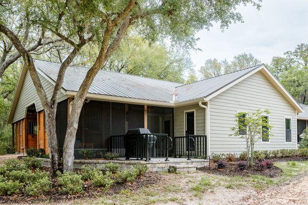 Stay in a one-bedroom cottage, and your horse can stay with you in the attached stalls.