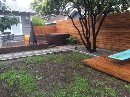 Horizontal cedar fence install