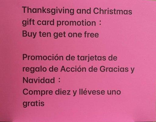 Gift certificate promotion