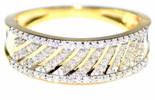 10K GOLD WEDDING BAND 1/5CTTW DIAMONDS FASHION RING