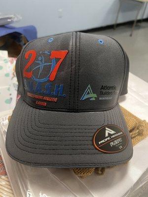 One of the hats that were customized by E-Z gift giving.