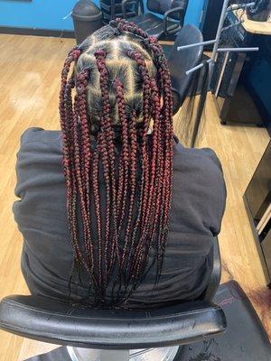 Medium Box Braids on Short hair