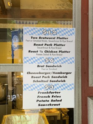 Oktoberfest food menu