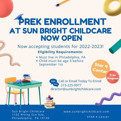 Enroll Today!! We are now accepting applications for our FREE!!! PreK 2022-2023 school year!