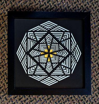 Beautiful black and gold layered paper art by Babbselas Designs