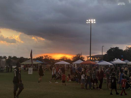 Sunset on the festival.