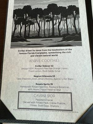 Drink menu