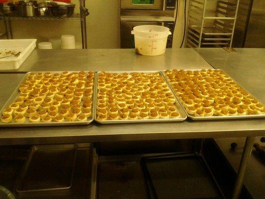 Mushrooms being made in our kitchen for a wedding