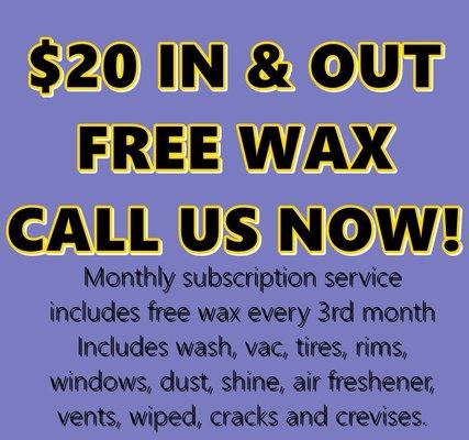 Car Wash Auto Detailing Tallahassee $20 Subscription Monthly