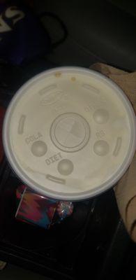 Soda back splash on the lid of my shake