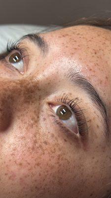 Eyelash lift and tint