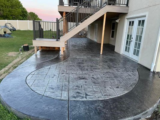 Custom Decorative Stamped Backyard Concrete Patio