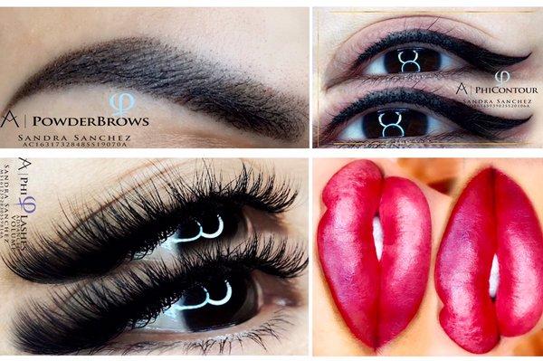 *Permanent Makeup 
*Powder Brows 
*Eyeliner 
*Full Lips 

*Eyelash Extensions 
*Russian Volume 
*Classic Eyelash