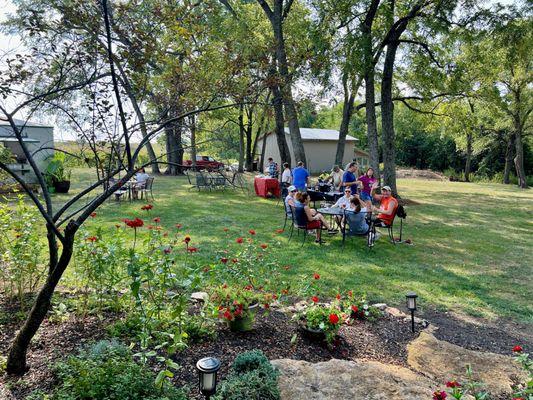 Gorgeous landscaping sets the mood when sitting outside!